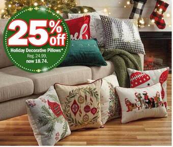 Meijer Holiday decorative pillows offer