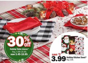Meijer Holiday table linens offer