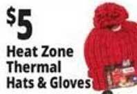 Ocean State Job Lot Heat zone thermal hats & gloves offer