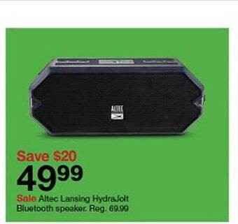Target Altec lansing hydrajolt bluetooth speaker offer