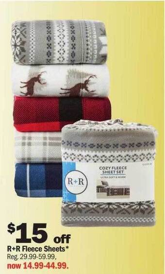 Meijer R+r fleece sheets offer