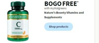 Walgreens Nature's Bounty Vitamins and Supplements offer