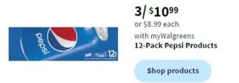 Walgreens 12-Pack Pepsi Products offer