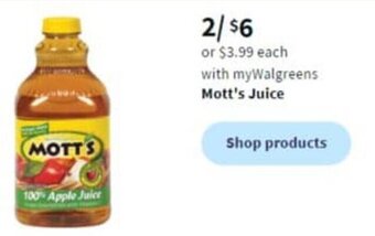 Walgreens Mott's Juice offer