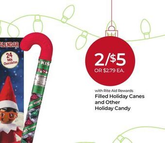 Rite Aid Filled holiday canes and other holiday candy offer