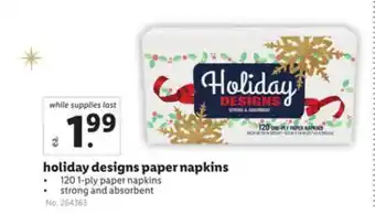 Lidl Holiday designs paper napkins offer