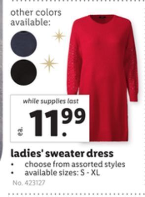 Lidl Ladies' sweater dress offer