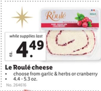 Lidl Le roulé cheese offer