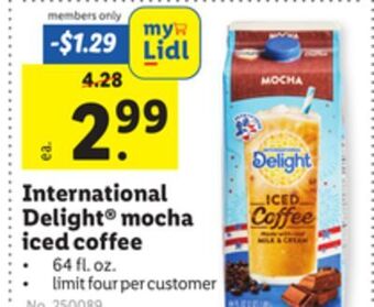 Lidl International delight® mocha iced coffee offer