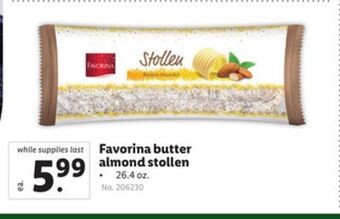 Lidl Favorina butter almond stollen offer