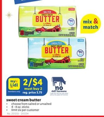 Lidl Sweet cream butter offer