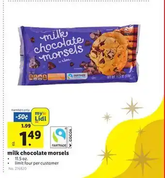 Lidl Milk chocolate morsels offer
