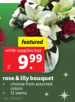 Lidl Rose & lily bouquet offer