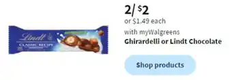 Walgreens Ghirardelli or Lindt Chocolate offer