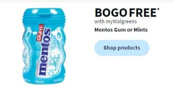 Walgreens Mentos Gum or Mints offer