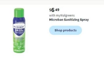 Walgreens Microban Sanitizing Spray offer