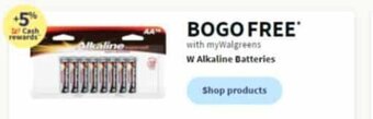 Walgreens W Alkaline Batteries offer