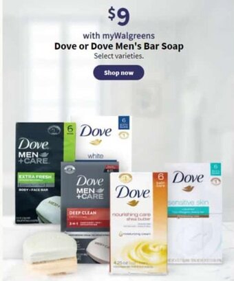 Walgreens Dove or Dove Men's Bar Soap offer