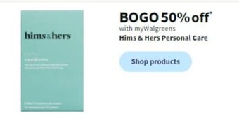 Walgreens Hims & Hers Personal Care offer