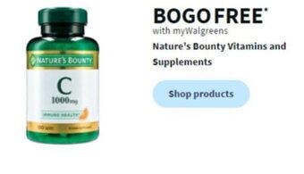 Walgreens Nature's Bounty Vitamins and Supplements offer