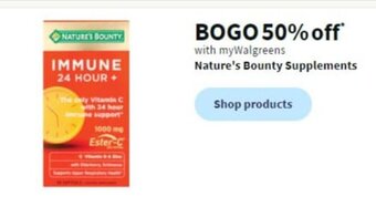Walgreens Nature's Bounty Supplements offer