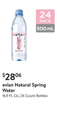 Walmart Evian natural spring water offer