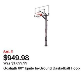 Dick's Sporting Goods Goaliath 60'' ignite in-ground basketball hoop offer