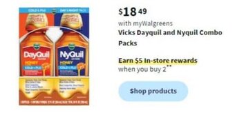 Walgreens Vicks Dayquil and Nyquil Combo Packs offer