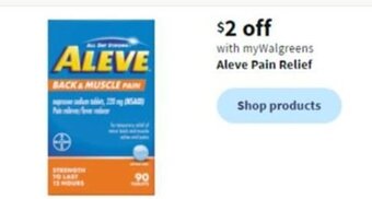 Walgreens Aleve Pain Relief offer