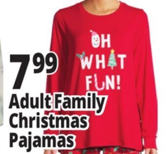 Ocean State Job Lot Adult family christmas pajamas offer