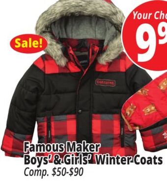 Ocean State Job Lot Famous maker boys' & girls' winter coats offer