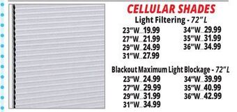Ocean State Job Lot Cellular shades offer