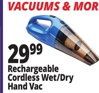 Ocean State Job Lot Rechargeable cordless wet/dry hand vac offer