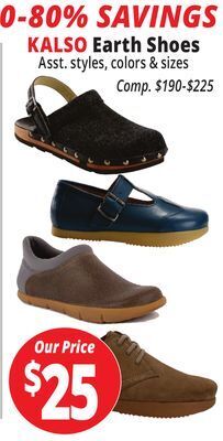 Ocean State Job Lot Kalso earth shoes offer