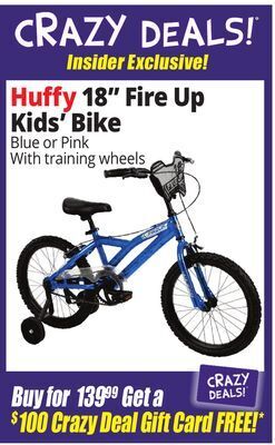 Ocean State Job Lot Huffy 18" fire up kids' bike offer