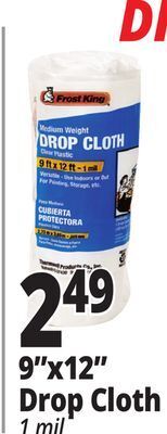 Ocean State Job Lot 9"x12" drop cloth offer