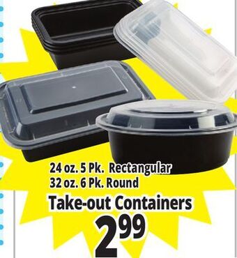 Ocean State Job Lot Take-out containers offer