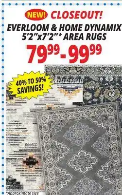 Ocean State Job Lot Everloom & home dynamix 5'2"x7'2"* area rugs offer