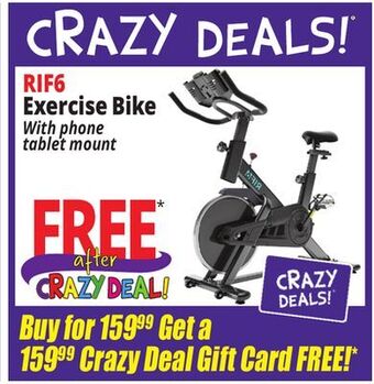 Ocean State Job Lot Rif6 exercise bike with phone tablet mount offer