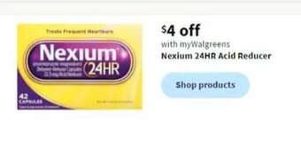 Walgreens Nexium 24HR Acid Reducer offer