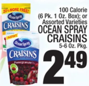 C Town Ocean spray craisins 5-6 oz. pkg offer