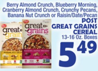 Bravo Supermarkets Post great grains cereal offer