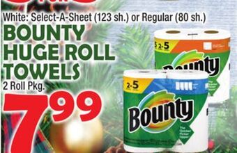 Bravo Supermarkets Bounty huge roll towels offer
