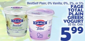 Bravo Supermarkets Fage total plain greek yogurt offer