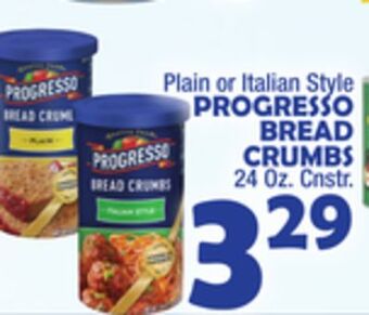 Bravo Supermarkets Progresso bread crumbs offer