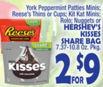 Bravo Supermarkets Hershey's kisses share bag offer