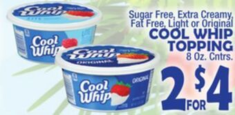 Bravo Supermarkets Cool whip topping 8 oz. cntrs offer
