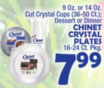 Bravo Supermarkets Chinet crystal plates 16-24 ct. pkg. offer