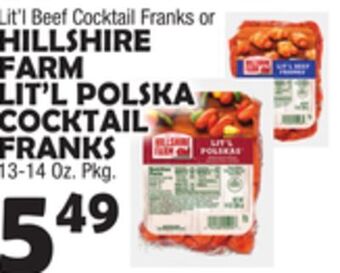 Bravo Supermarkets Hillshire farm lit'l polska cocktail franks offer