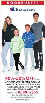 Boscov's Champion® for the family offer